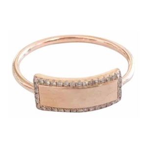 14kt rose gold and pave diamond ring